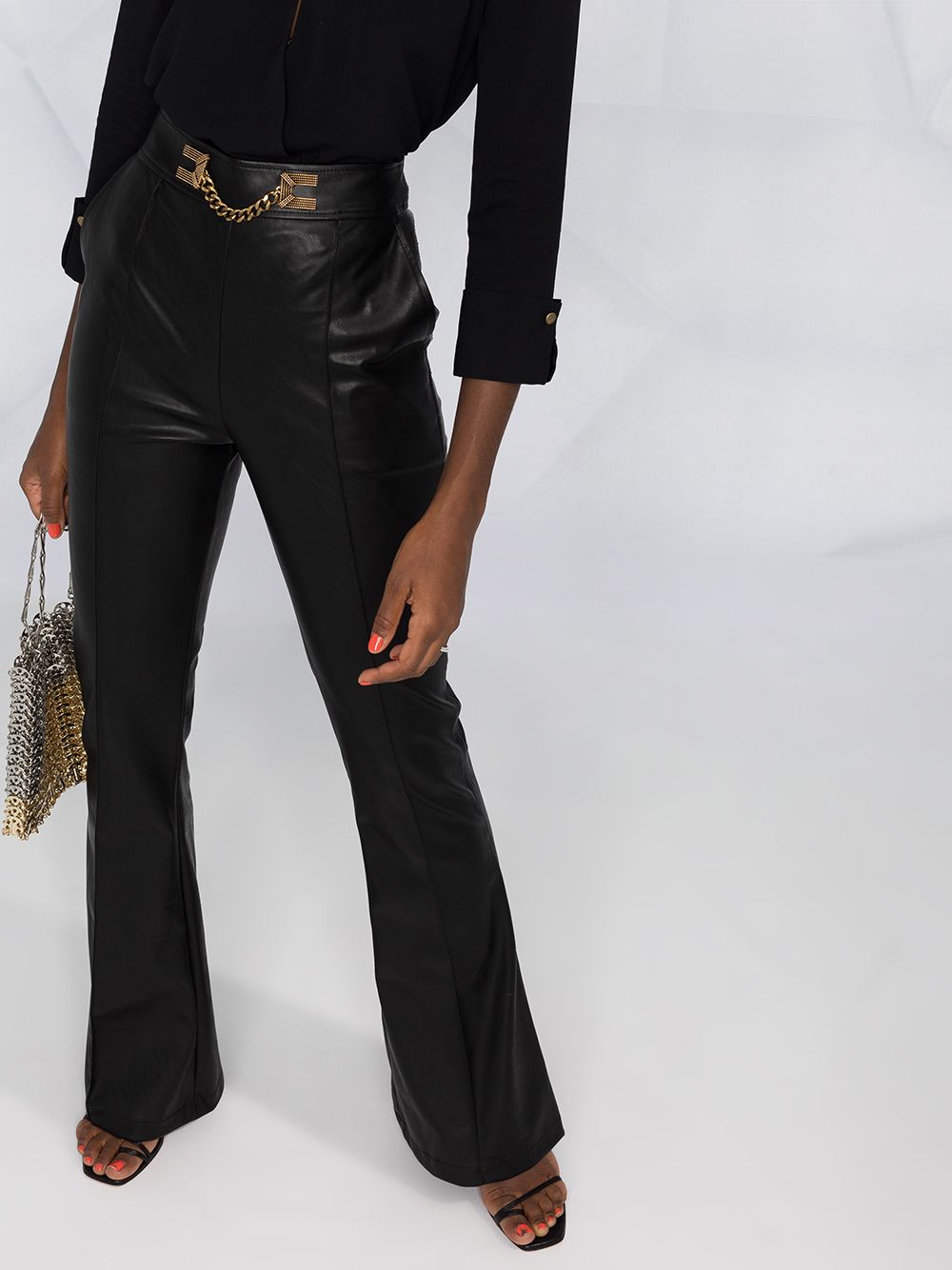 фото Elisabetta franchi flared embellished chain trousers