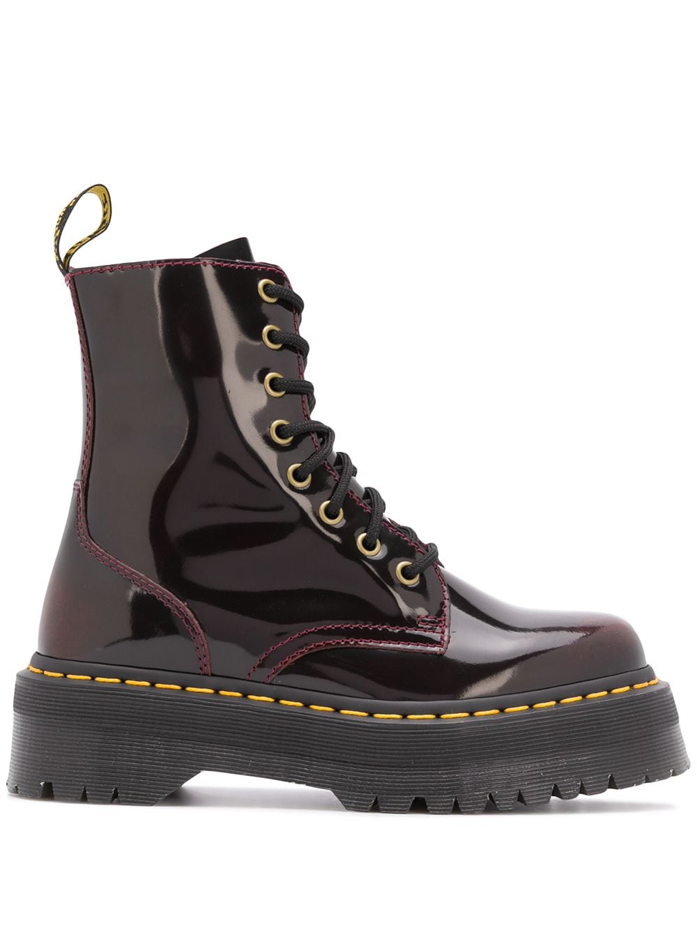 Shop Dr. Martens' Laminated Lace-up Ankle Boots In Red