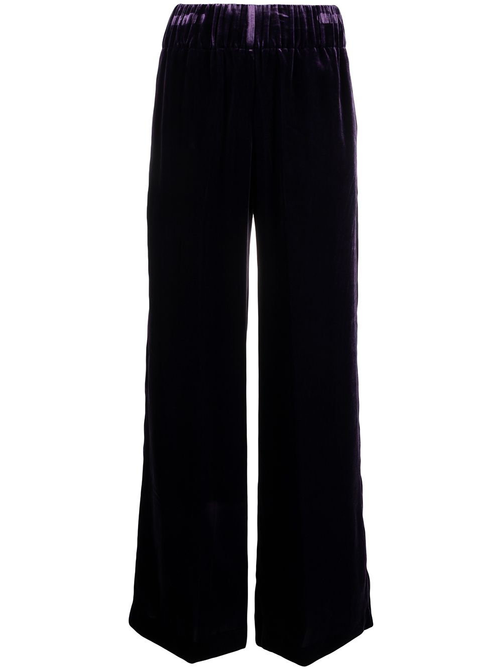 wide leg velour trousers