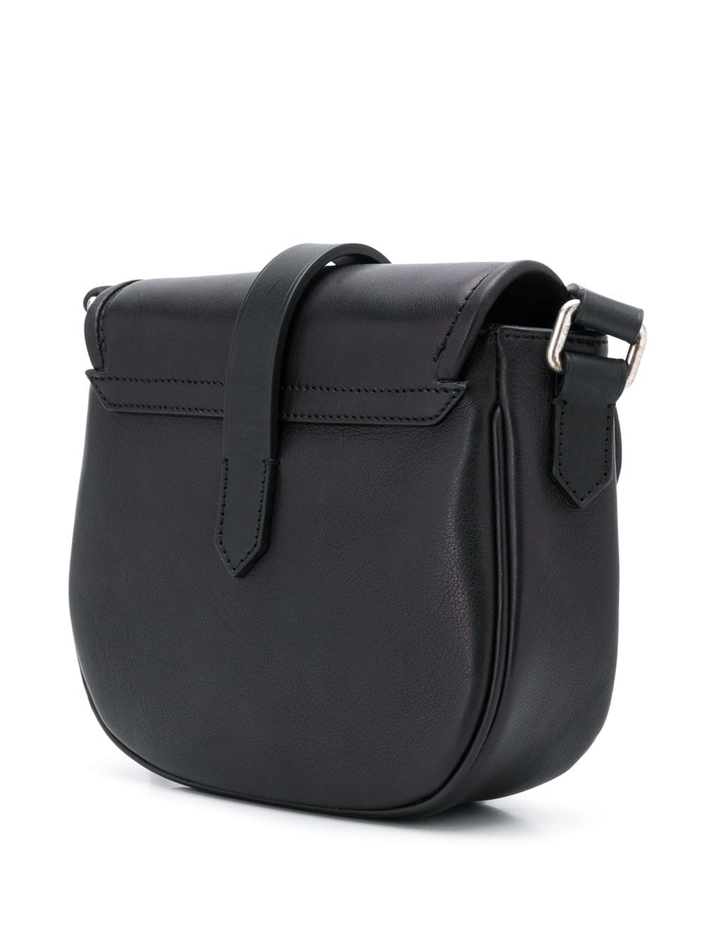 Shop Golden Goose Motif Buckle Shoulder Bag In Black