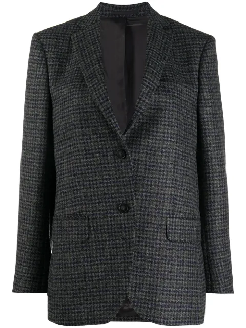 houndstooth single breasted blazer