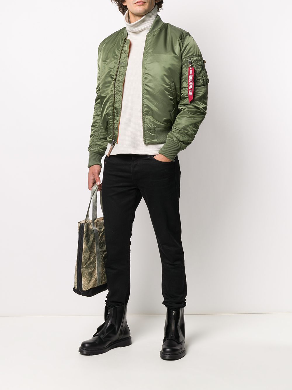 фото Alpha industries ma-1 rib-trimmed bomber jacket