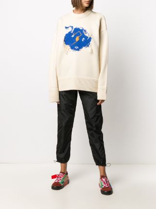 embroidered crew neck jumper展示图