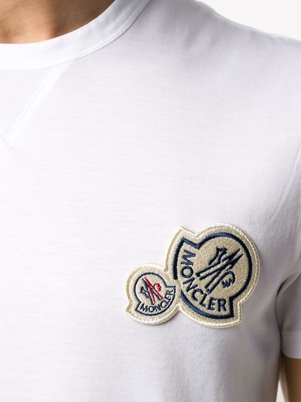 фото Moncler рубашка поло с нашивкой-логотипом