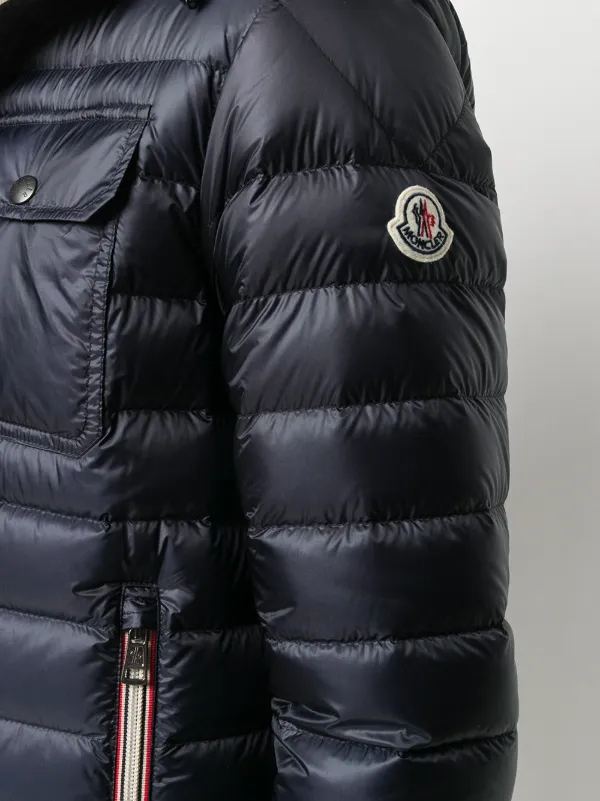 Moncler Zip-Up Hooded Padded Jacket - Blue