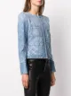 Balmain جاكيت جينز بزينة أحجار كريمة