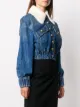 Balmain shearling collar denim jacket