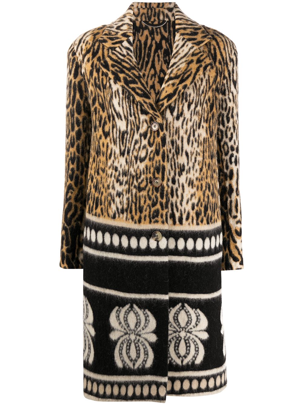 фото Ermanno scervino однобортное пальто с леопардовым принтом