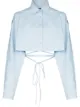 Image 1 of We11done cropped tie-strap shirt
