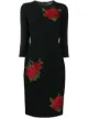 Image 1 of Dolce & Gabbana rose-embroidered sheath dress