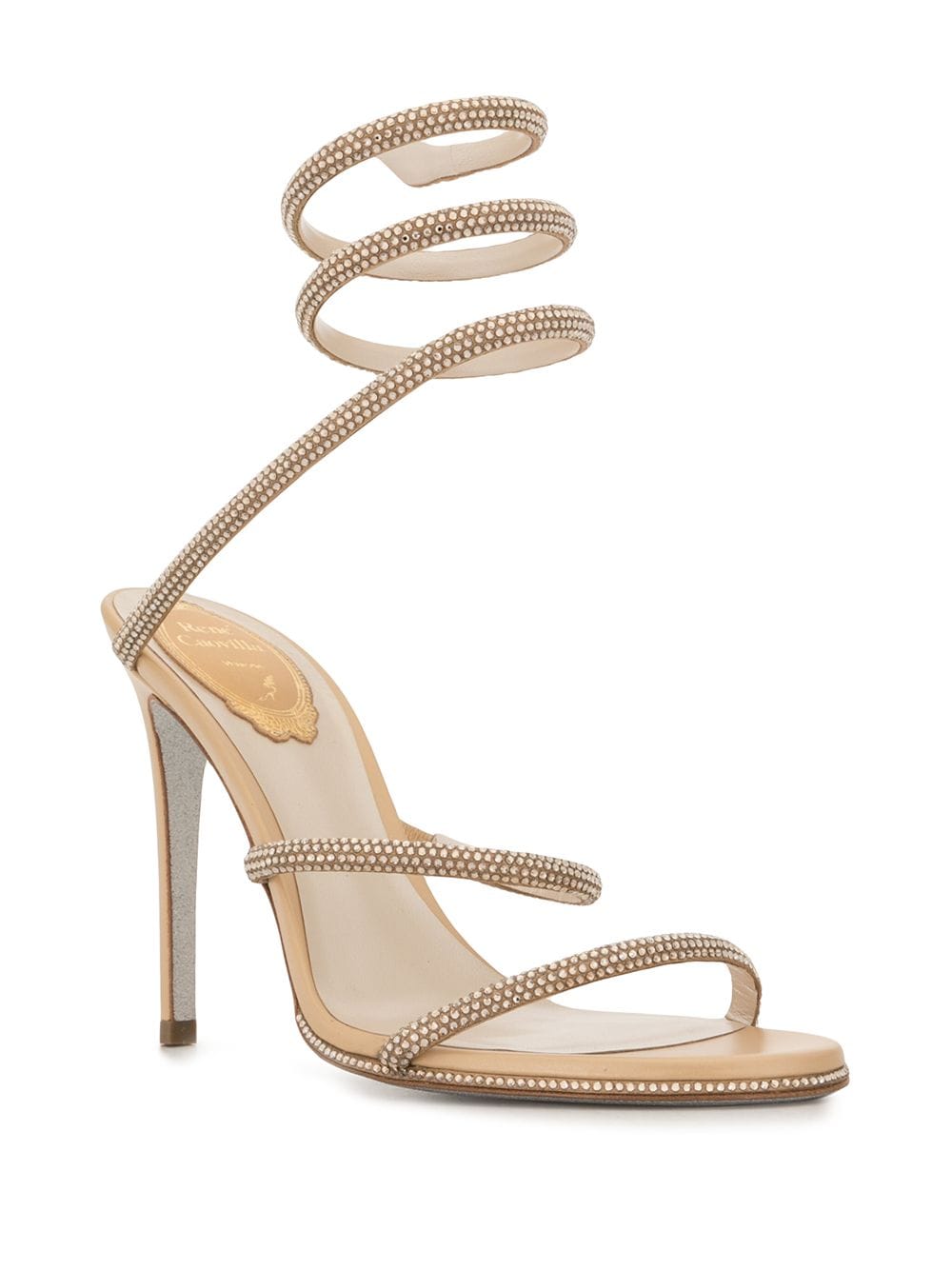 Shop René Caovilla Cleo High-heel Sandals In Gold