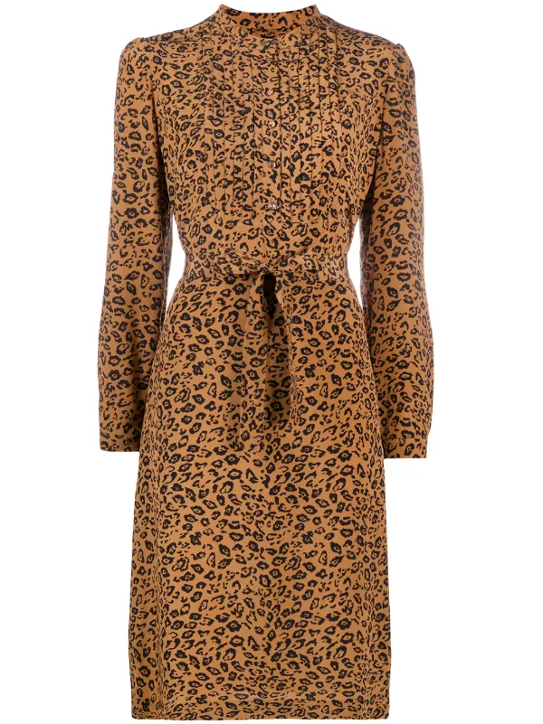 a line leopard print dress