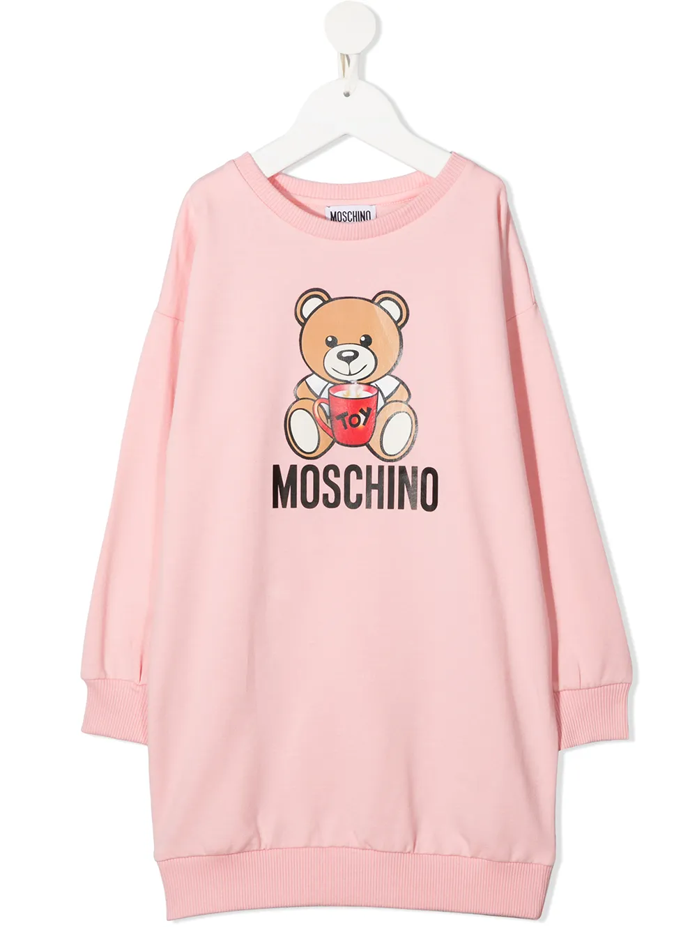 

Moschino Kids vestido estilo sudadera con motivo Teddy Bear - Rosado