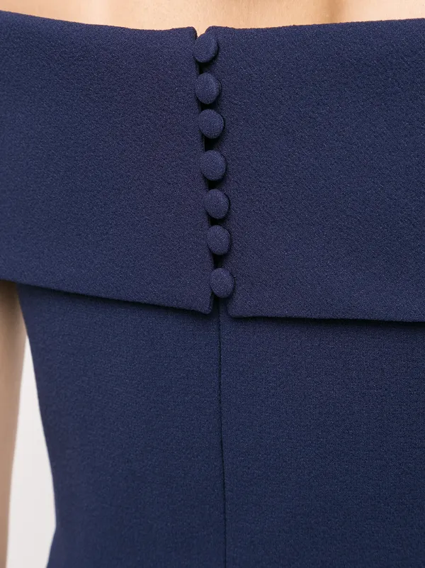 Rebecca Vallance Amore off-shoulder Midi Dress | Blue | FARFETCH