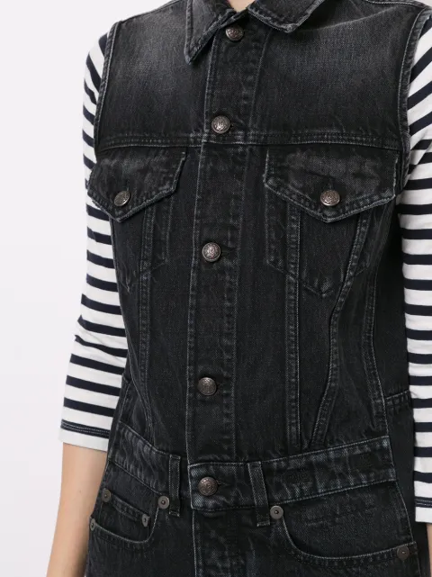 levi's vest sleeveless denim seamed