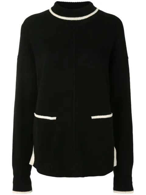 Paule Ka contrast-trim turtleneck jumper