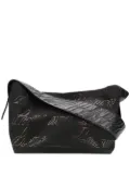 We11done logo-print shoulder bag - Black