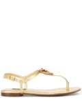 Dolce & Gabbana Devotion leather thong sandals - Gold