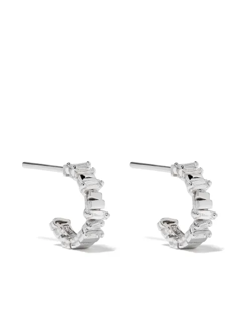 Suzanne Kalan 18kt Weißgoldcreolen mit Diamanten