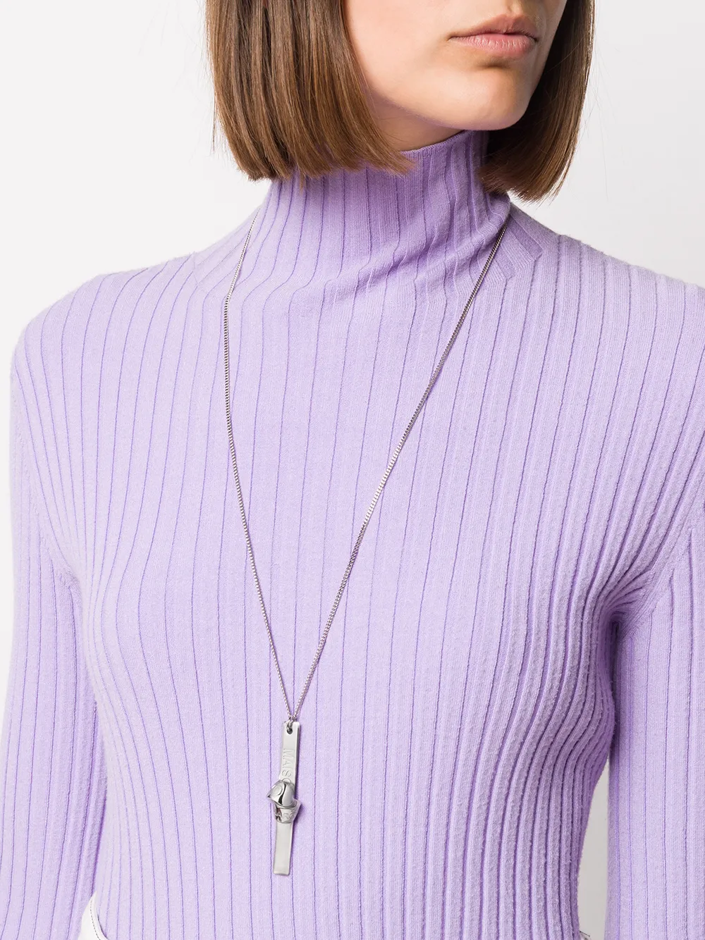 MM6 Maison Margiela Halsketting met gegraveerd logo - Zilver