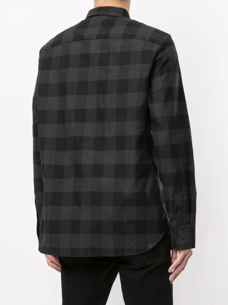 Calvin Klein Plaid Cotton Shirt In Grey