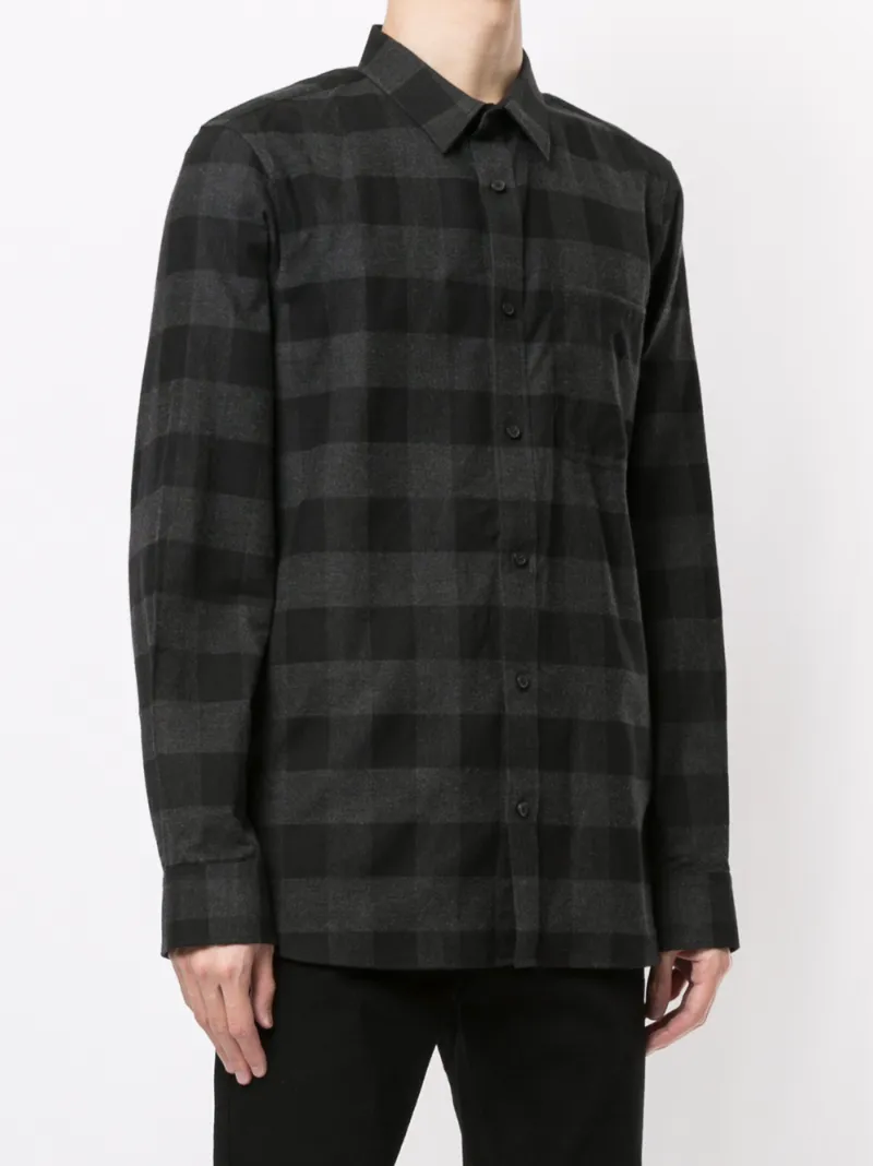 Calvin Klein Plaid Cotton Shirt In Grey