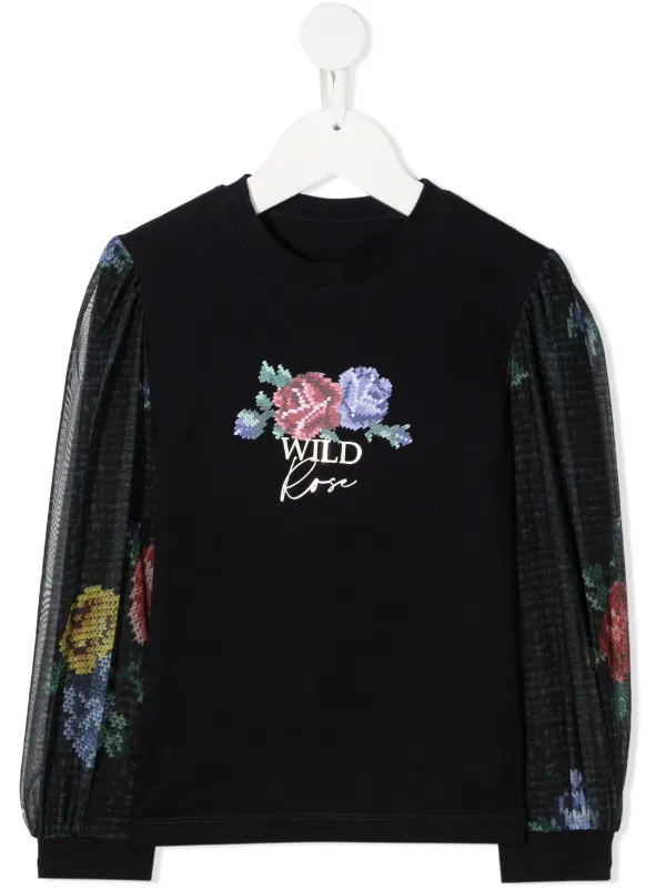 rose print sweatshirt