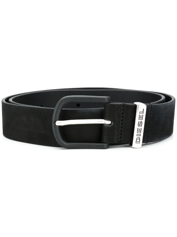 diesel black leather belt