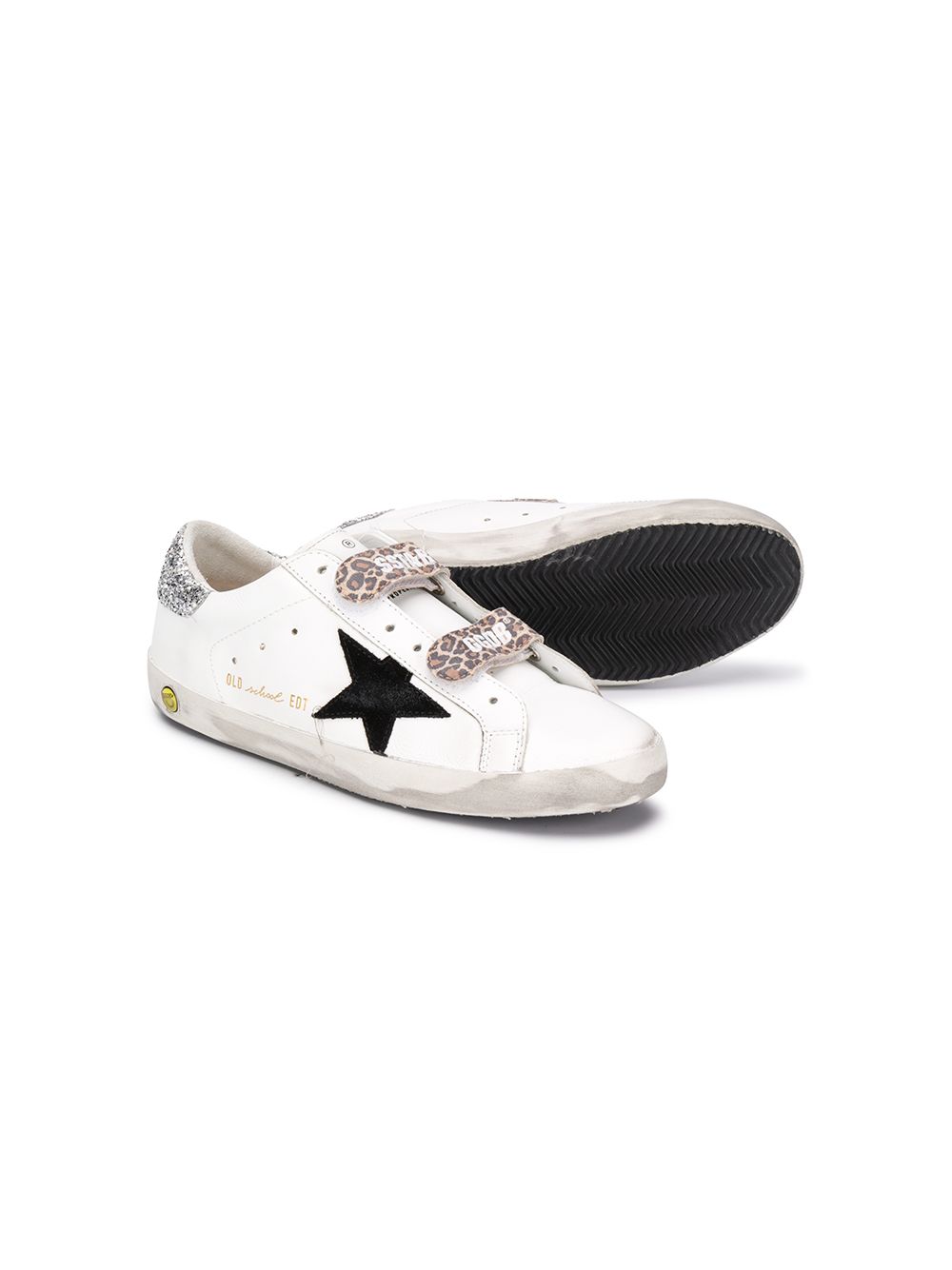 фото Golden goose kids leopard and star trainers