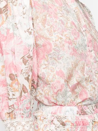 floral-print high-neck blouse展示图