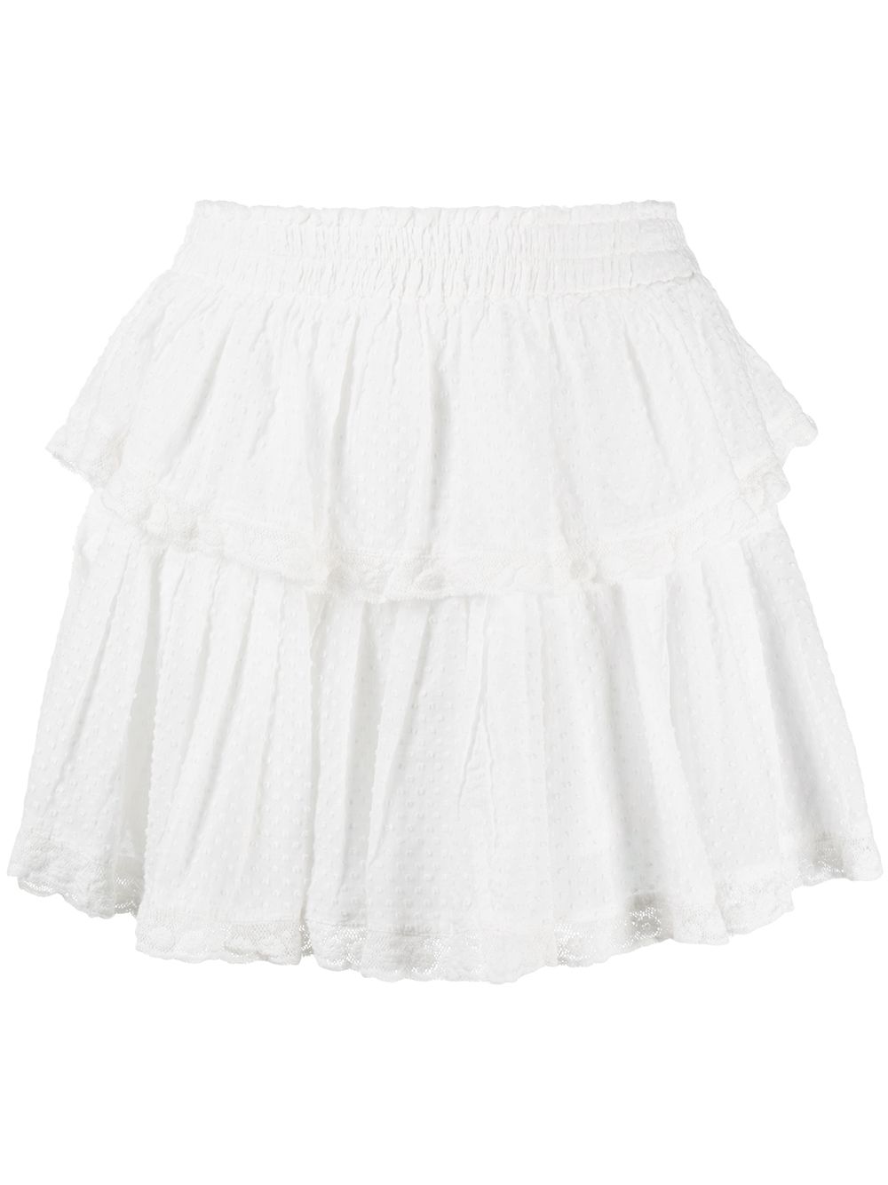 фото Loveshackfancy ruffled cotton mini skirt