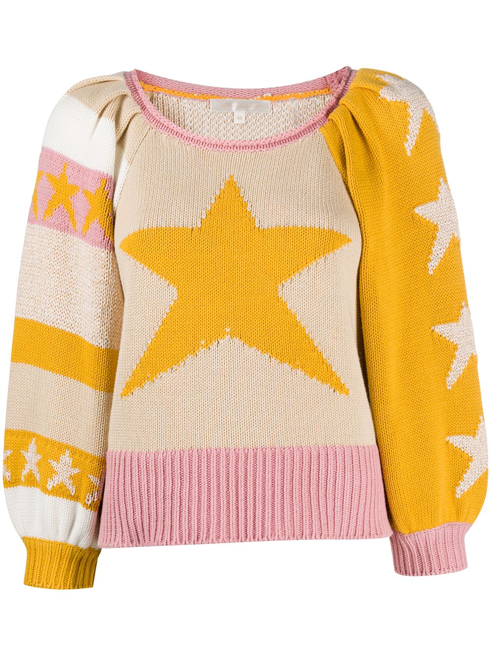 фото Loveshackfancy ryland colour-blocked jumper