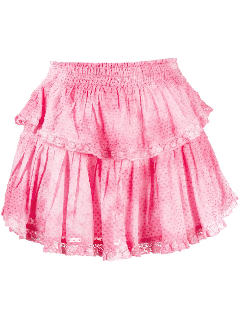 фото Loveshackfancy ruffled cotton mini skirt