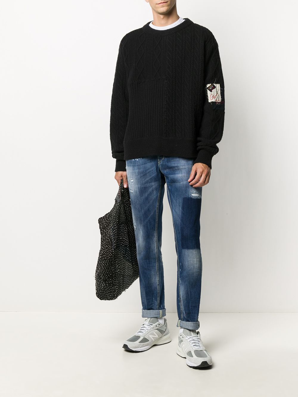 фото Greg lauren x paul & shark cable-knit jumper