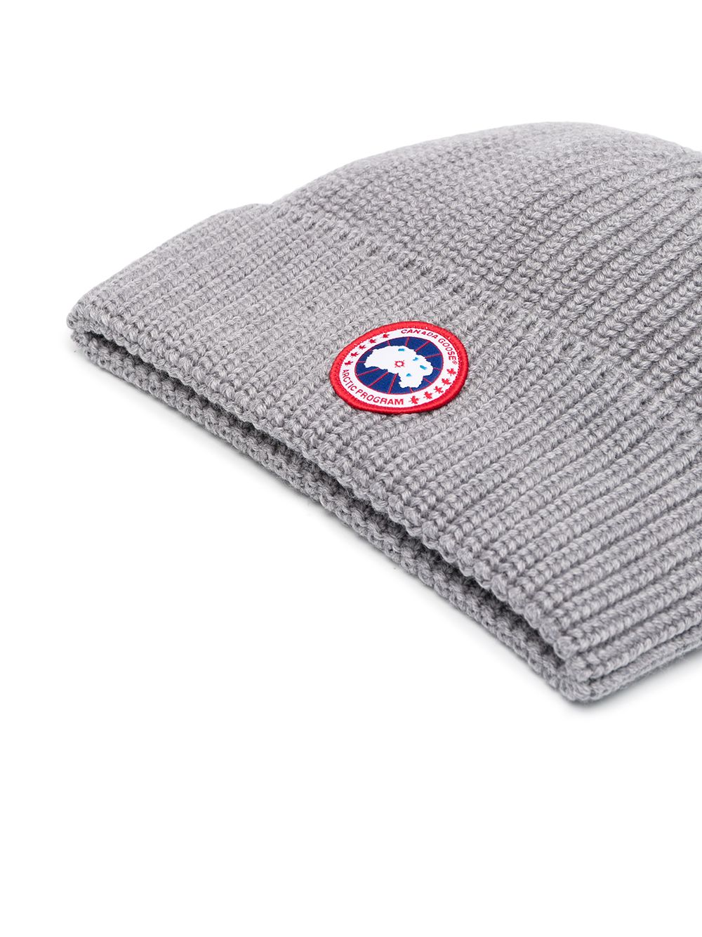 фото Canada goose logo patch ribbed knit hat