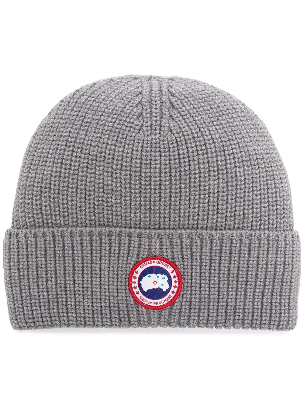 фото Canada goose logo patch ribbed knit hat