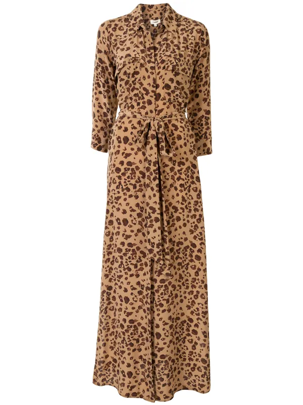 animal print maxi shirt dress