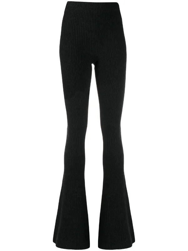 grey flared trousers