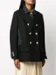 Sacai معطف بصفي أزرار وجزء جينز