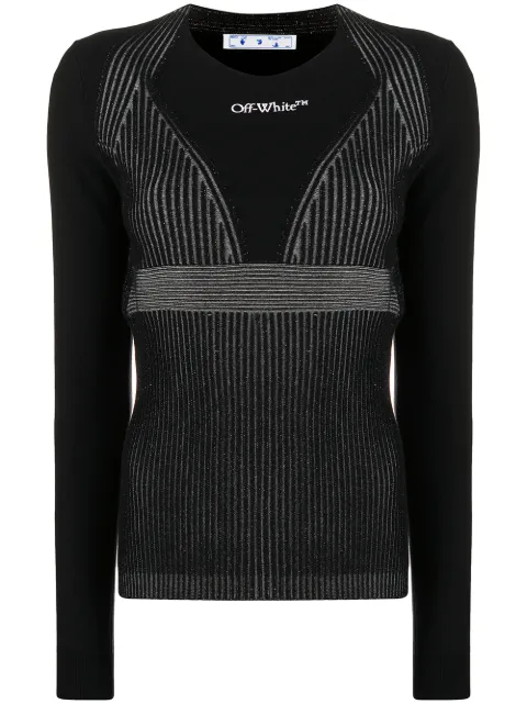 off white crew neck jumper