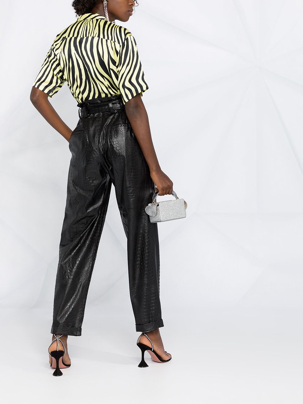 фото Amen crocodile-effect high-waisted trousers