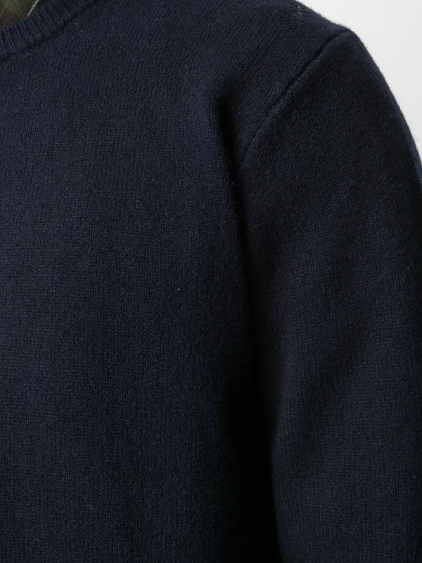Barbour patch detail crew neck jumper 
