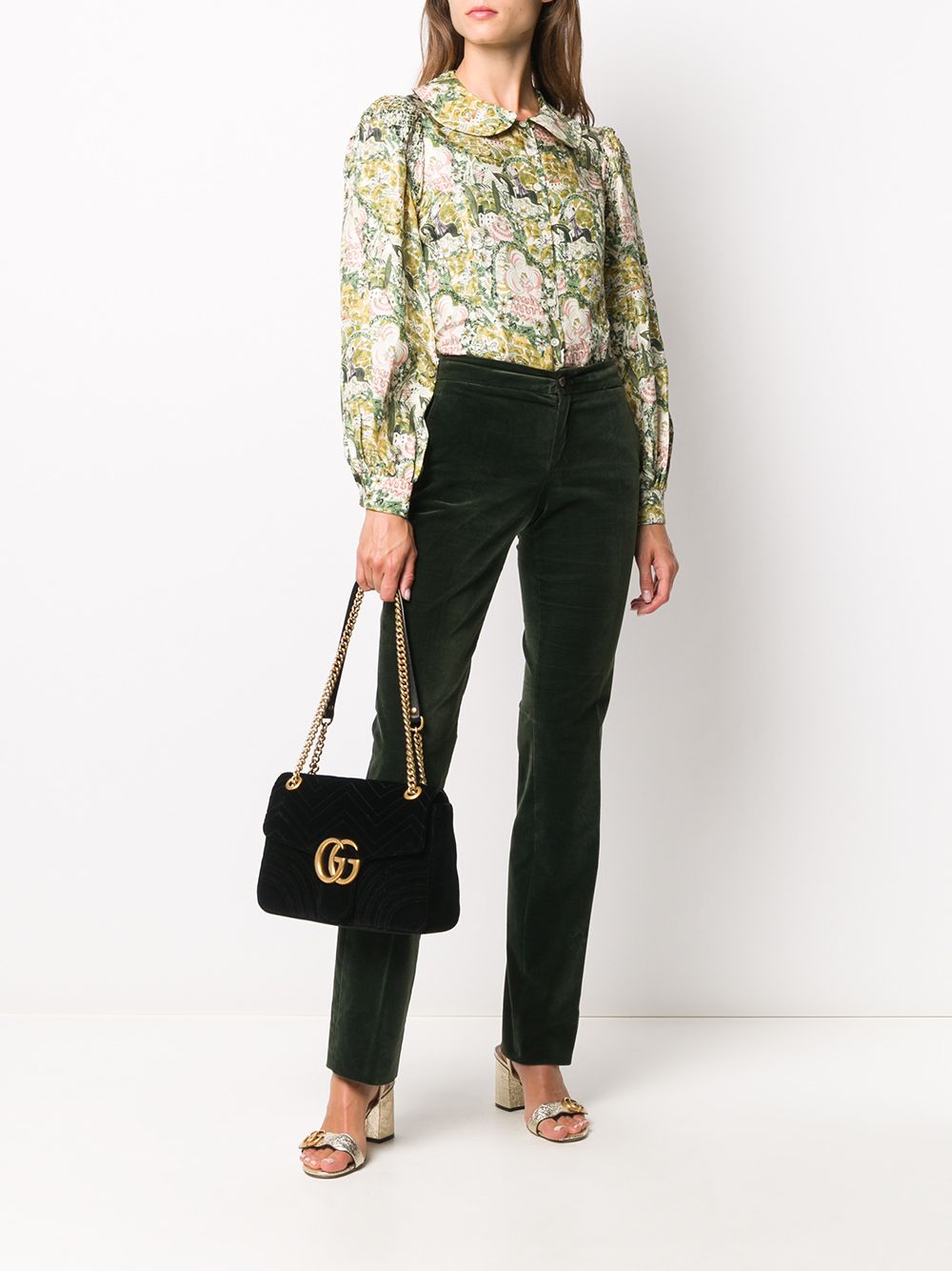 фото Gucci pre-owned velvet effect slim-fit trousers