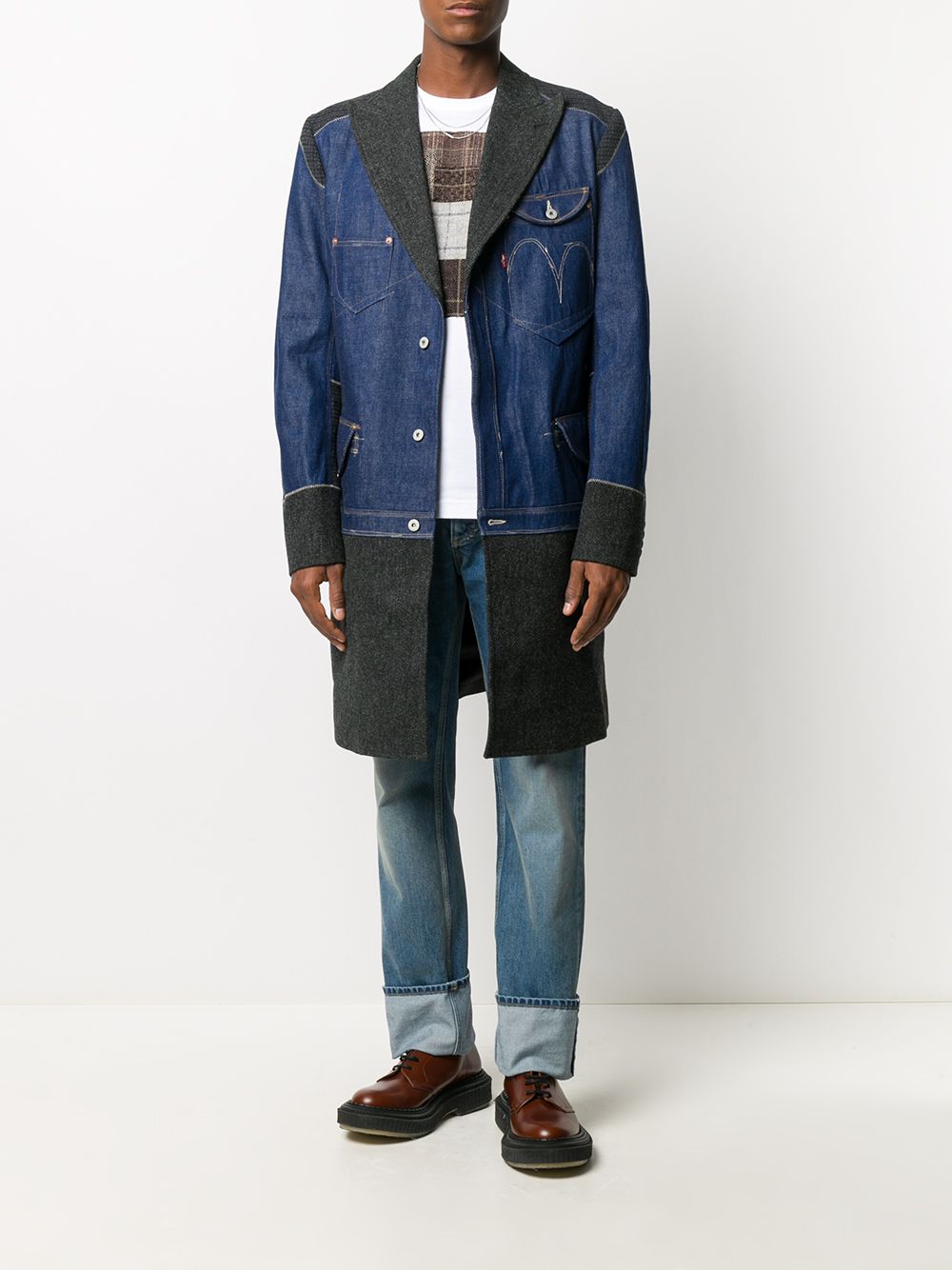 фото Junya watanabe man пальто из коллаборации с levi's