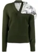 Image 1 of Maison Margiela tulle panel V-neck jumper