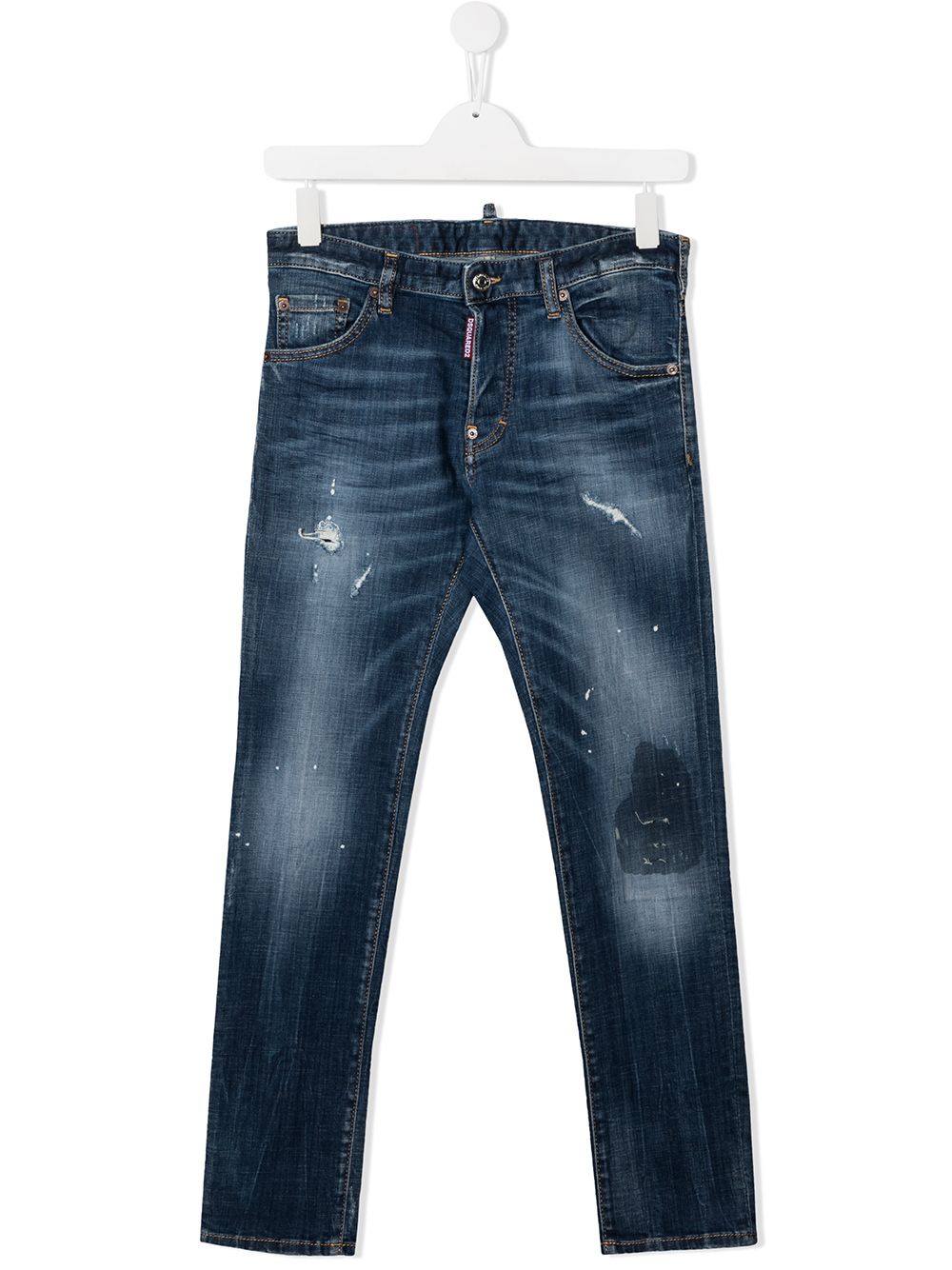 фото Dsquared2 kids teen stonewashed ripped detail jeans