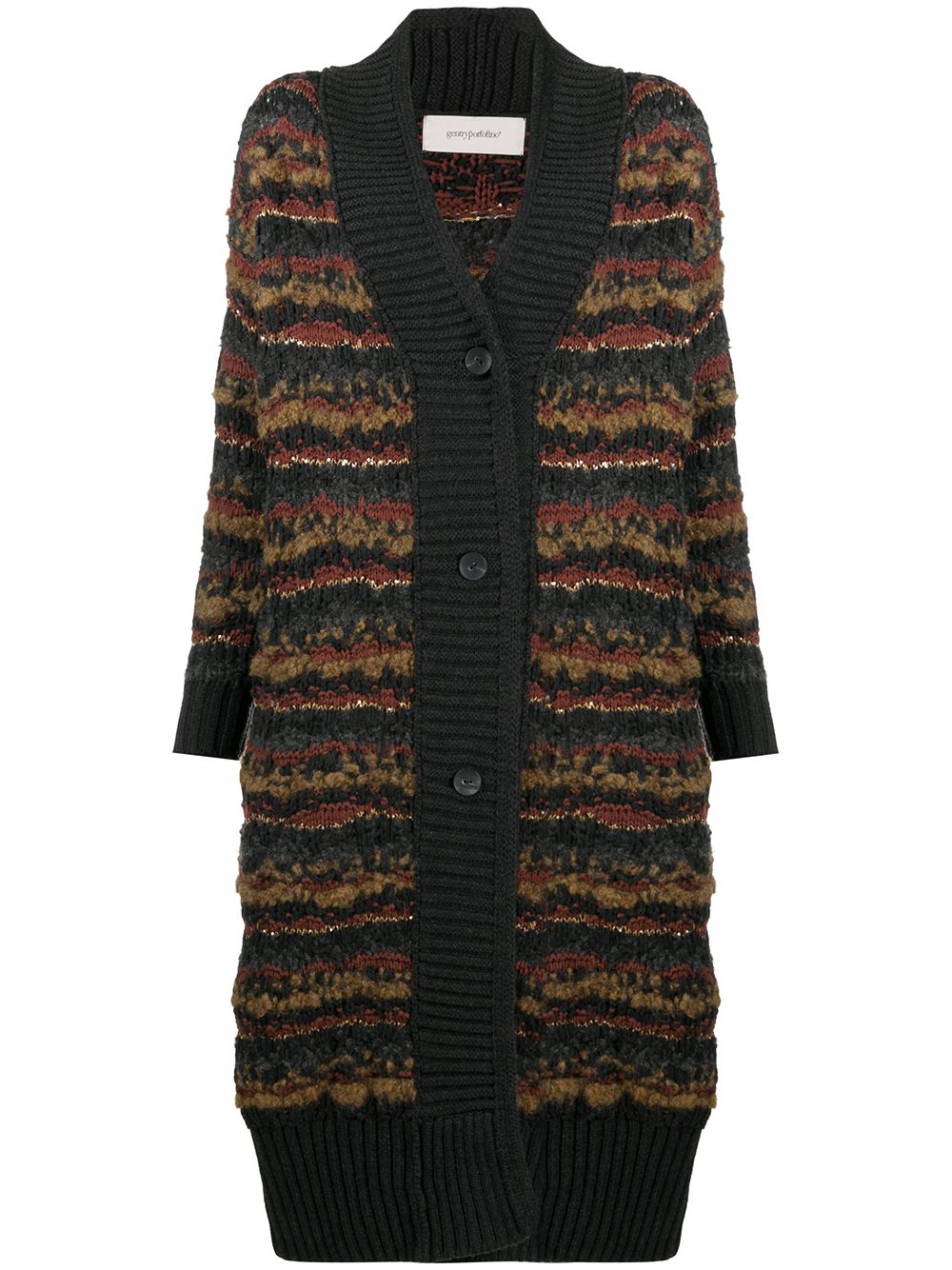 фото Gentry portofino long striped knit cardigan