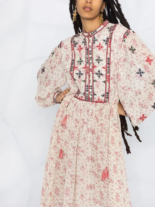 isabel embroidered midi dress
