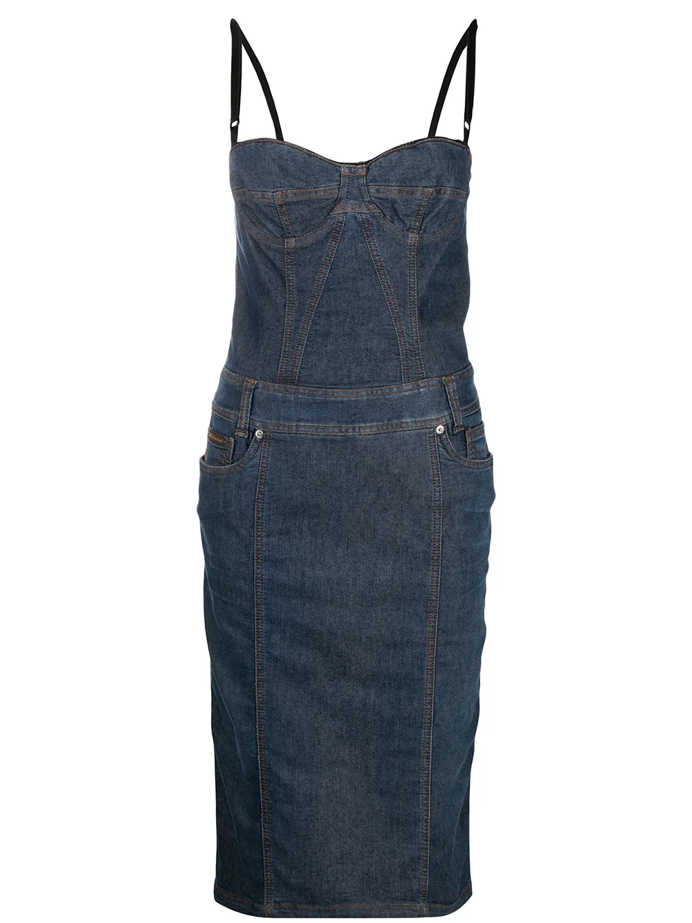 fitted denim dress