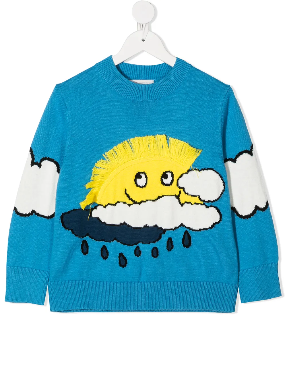 Click to view more detailed imagery on our partner's website Stella Mccartney Kids' Sun Intarsia Jumper In Blue